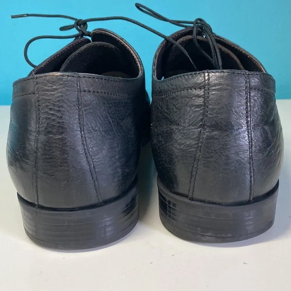 Andrea Rossi Mens Black Leather Lace Up Dress Shoes  Size 43 10 US